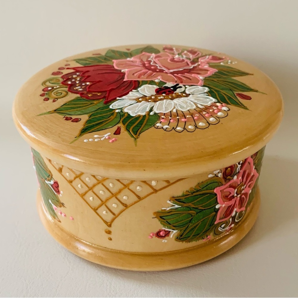 Hand painted wooden box